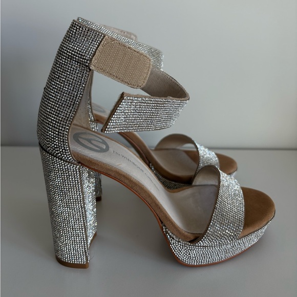Silver Rhinestone Platform Heels - Picture 7 of 11